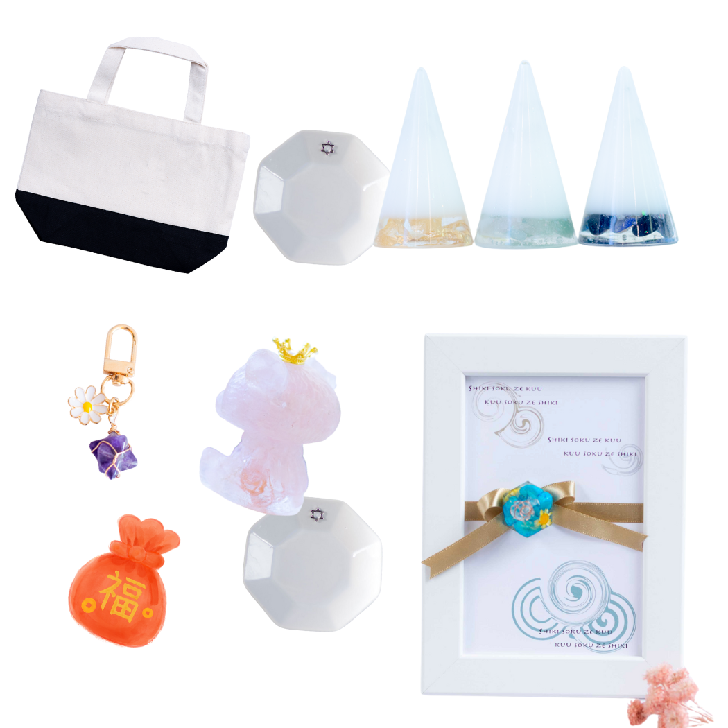 2026年 福袋 開運 福袋 風水 盛り塩 交換不要 天然石 モリオン ローズクォーツ アメジスト 風水オルゴナイト 3D絵画 八角皿 幸運 セット びなっち