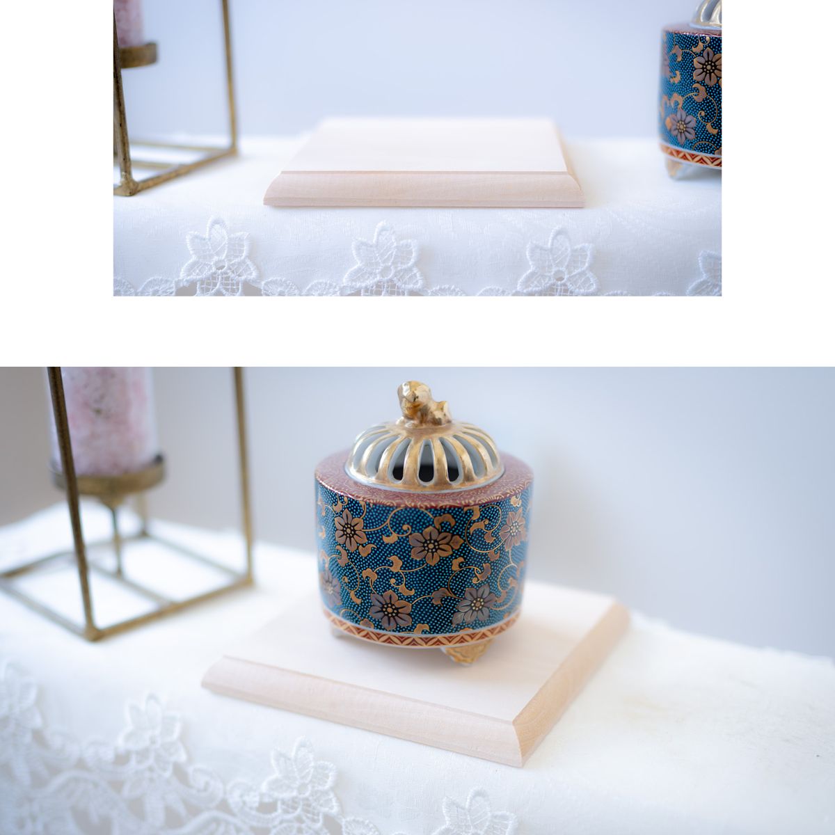 木製正方形飾り台座 15cm角×高さ1.5cm|アメジストドーム・盛り塩・オルゴナイトの飾り台に最適 天然木 風水 開運インテリア