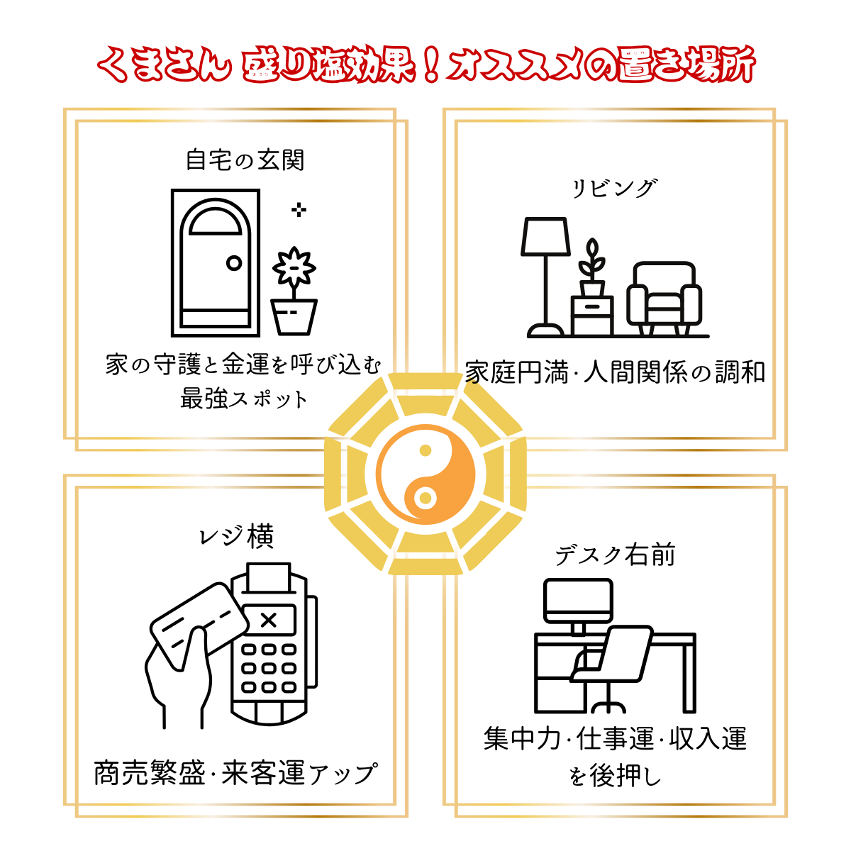 【交換不要盛り塩くま キング & プリンス 】天然シトリンペンダント付|商売繁盛・金運アップ・浄化|玄関・デスク・店舗レジに最適|開運インテリア置物