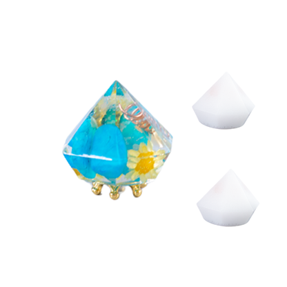 選べる天然石 ミニダイヤ型オルゴナイト 交換しない盛り塩 セット ローズクオーツ入り 風水 開運 インテリア お守り 浄化 玄関 寝室 デスク プレゼント ギフト 女性 びなっち BENACHI