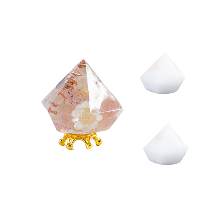 選べる天然石 ミニダイヤ型オルゴナイト 交換しない盛り塩 セット ローズクオーツ入り 風水 開運 インテリア お守り 浄化 玄関 寝室 デスク プレゼント ギフト 女性 びなっち BENACHI
