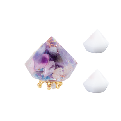 選べる天然石 ミニダイヤ型オルゴナイト 交換しない盛り塩 セット ローズクオーツ入り 風水 開運 インテリア お守り 浄化 玄関 寝室 デスク プレゼント ギフト 女性 びなっち BENACHI