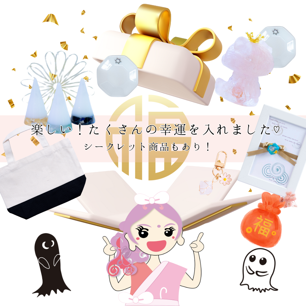 2026年 福袋 開運 福袋 風水 盛り塩 交換不要 天然石 モリオン ローズクォーツ アメジスト 風水オルゴナイト 3D絵画 八角皿 幸運 セット びなっち