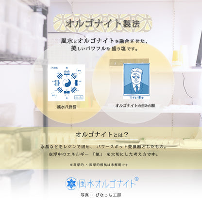 モリオン盛り塩 2個セット｜交換不要・1年間置くだけ 厄除け 魔除け 開運インテリア 八角皿付き
