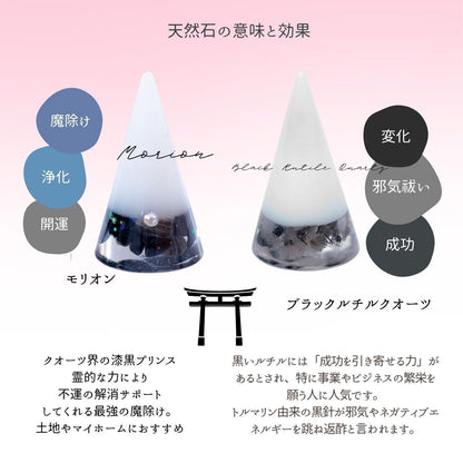 【最強の魔除け＆金運引き寄せ】モリオン＆ブラックルチルクオーツ風水盛り塩セット｜邪気払いと財運向上のための守護インテリア