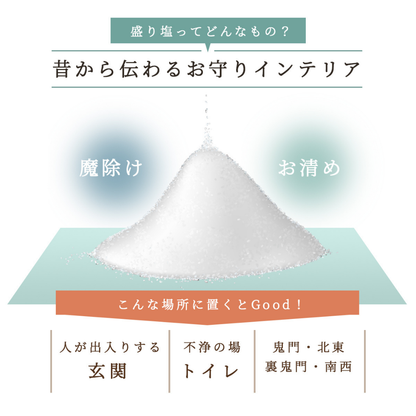 1年間 交換不要 盛り塩 風水オルゴナイト 水晶入り 円すい型 2個セット 真っ白 ゴールドトーン 開運 インテリア 玄関 鬼門 お清め 魔除け びなっち