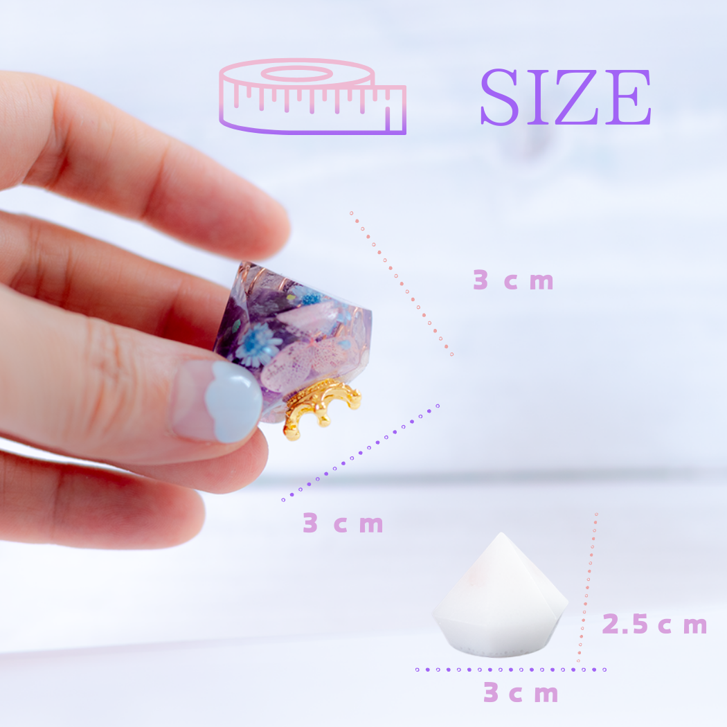 選べる天然石 ミニダイヤ型オルゴナイト 交換しない盛り塩 セット ローズクオーツ入り 風水 開運 インテリア お守り 浄化 玄関 寝室 デスク プレゼント ギフト 女性 びなっち BENACHI