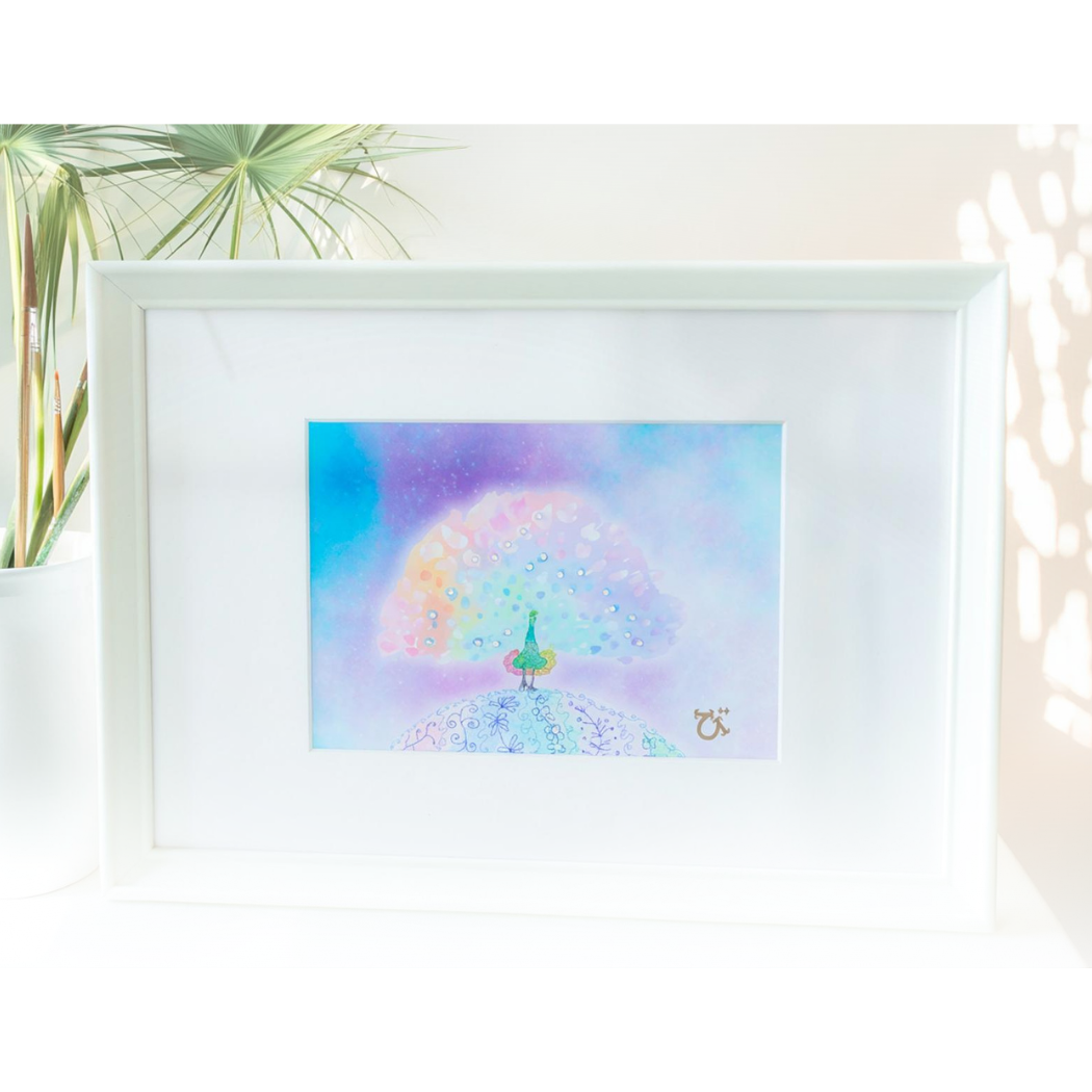 風水 絵画 インテリア フレーム付き 【 運気の上がる絵 】 孔雀 おしゃれ 引越し祝い 開業祝い 開店祝い ギフト プレゼント 孔雀 幸運 上昇運 財運 浄化 気の流れ インテリア 玄関 リビング おしゃれ 飾るだけ 運気アップ 波動アート びなっち