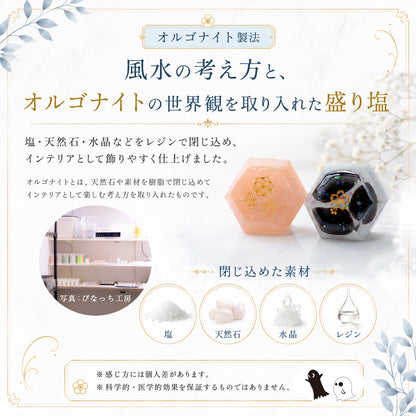 交換不要盛り塩 ダイヤ型 5個セット 選べるおまけ付き｜ローズクォーツ＆モリオン＆ヒマラヤソルト｜浄化・魔除け・持ち歩きお守り