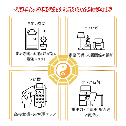 【交換不要盛り塩くま キング & プリンス 】天然シトリンペンダント付｜商売繁盛・金運アップ・浄化｜玄関・デスク・店舗レジに最適｜開運インテリア置物