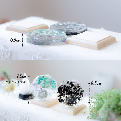 龍 風水 置物【台座付き】オルゴナイト龍ペア｜制作期間５日間｜モリオン龍（黒水晶）＆フローライト×アマゾナイト龍｜陰陽バランスで開運