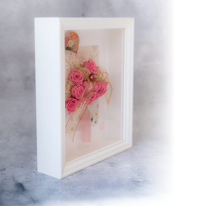 プリザーブドフラワー オルゴナイト ローズクォーツ 六角柱 ハート ピンク フラワーボックス 開運 インテリア ＼オーダー制作５日間／ 母の日 プレゼント 新築祝い 女性 ギフト