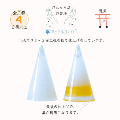 【交換不要盛り塩／選べるカラー】風水オルゴナイト・円すい型盛り塩２個セット｜玄関・トイレ・お風呂・寝室におすすめ