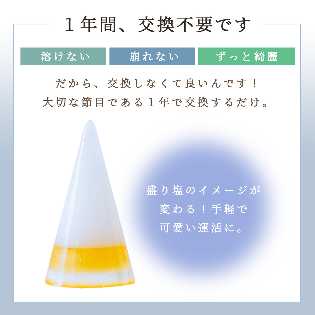 【選べる天然石】1年交換不要 盛り塩 円錐＋オリジナル八角皿セット｜ゴールドツートン水晶・ラピス・ターコイズ・フローライト｜風水・開運インテリア