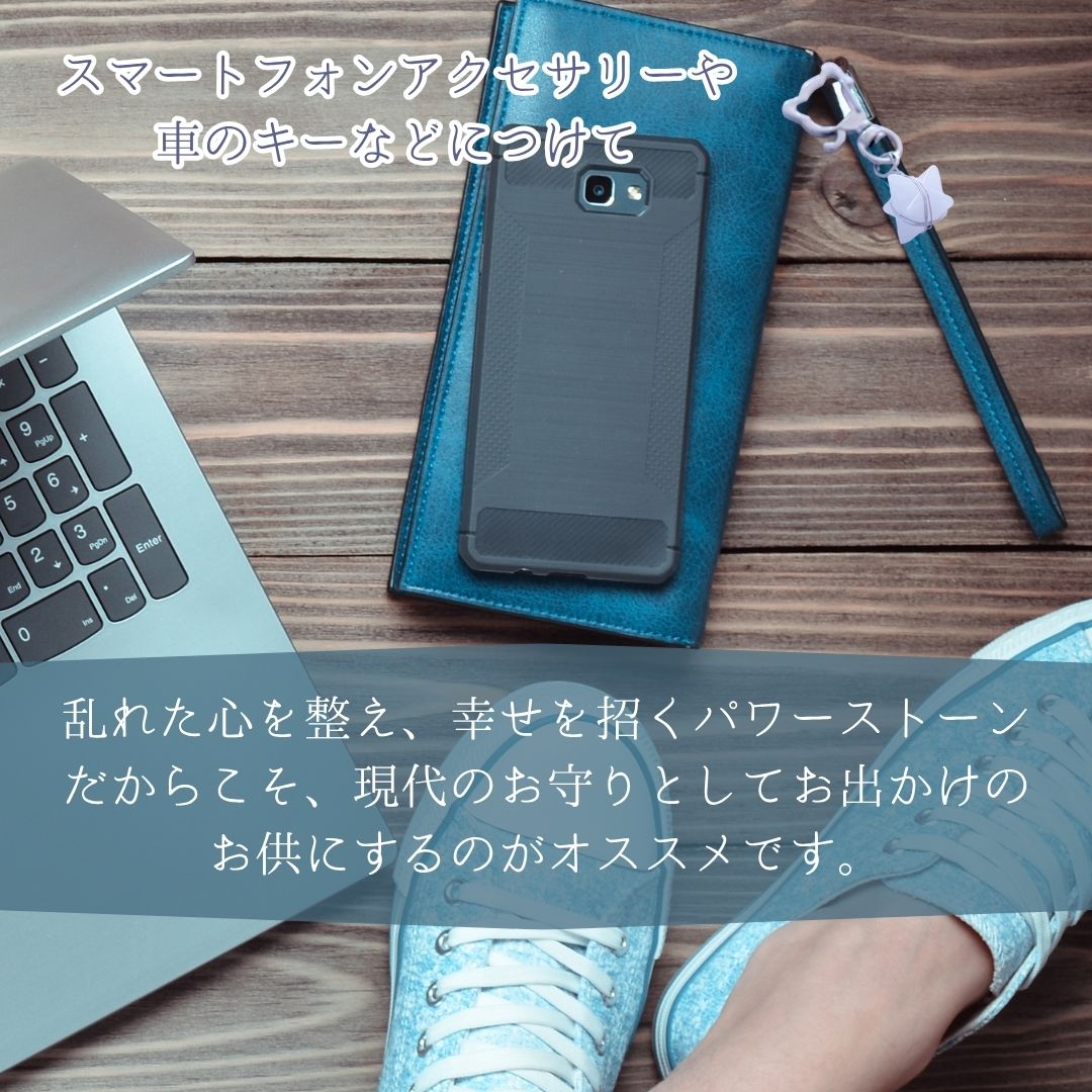 猫型クリップ×天然水晶マカバチャーム｜Happy Doll（ハッピードール）スマホアクセサリー｜魔除け・浄化・幸運UP【ゴールド／シルバー】