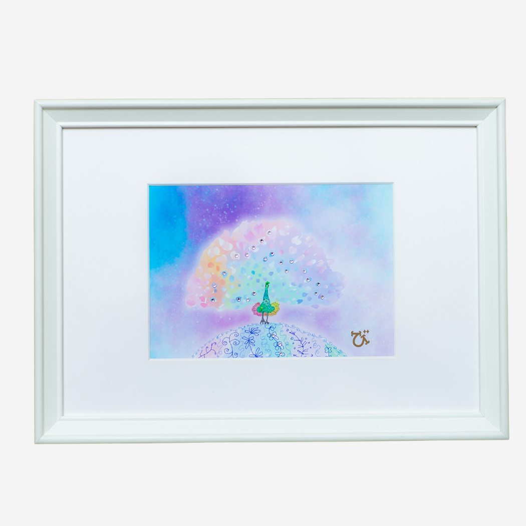 風水 絵画 インテリア フレーム付き 【 運気の上がる絵 】 孔雀 おしゃれ 引越し祝い 開業祝い 開店祝い ギフト プレゼント 孔雀 幸運 上昇運 財運 浄化 気の流れ インテリア 玄関 リビング おしゃれ 飾るだけ 運気アップ 波動アート びなっち