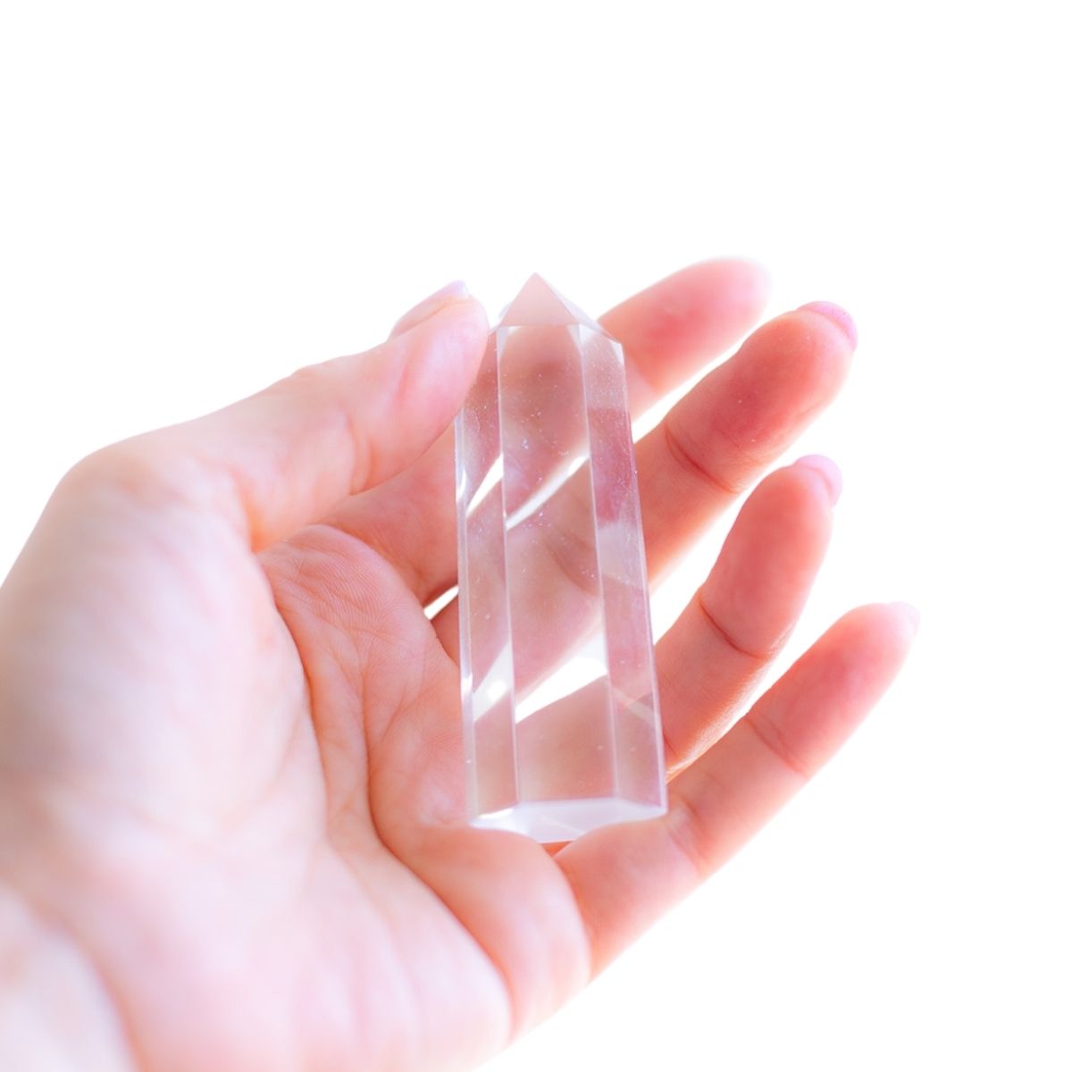 【送料無料】水晶ポイント パワーストーン 【AAA】 天然石 透明 クリア 水晶 六角柱 7～8cm １本 ヒーリング 癒し ストレス解消 幸運 開運アイテム 瞑想